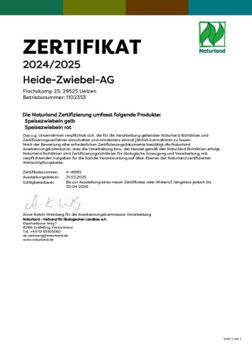 Naturland Zertifikat 